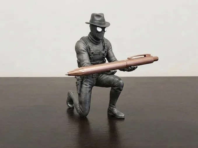 Spider Noir-Style Figure Pen Holder–Desk Organizer