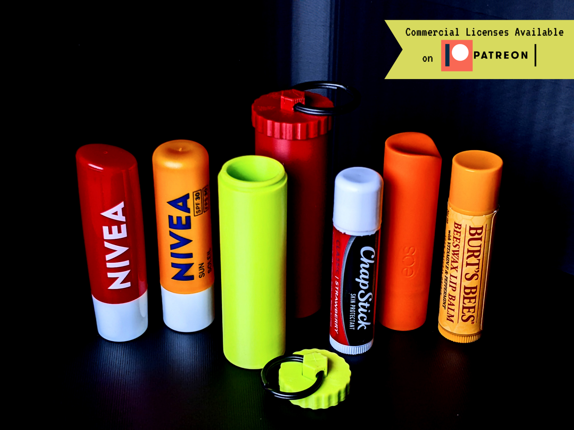 Lip Balm Holder Keychain - Smooth Texture