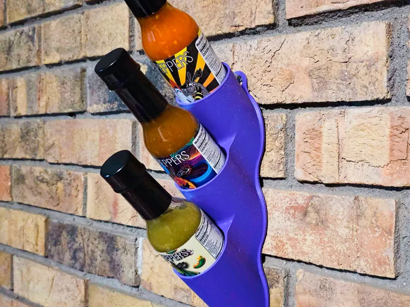 Wall Mounted Hot Sauce Bottle Hanger Rack Display