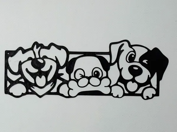 Silhouettes de chiens mignons murales