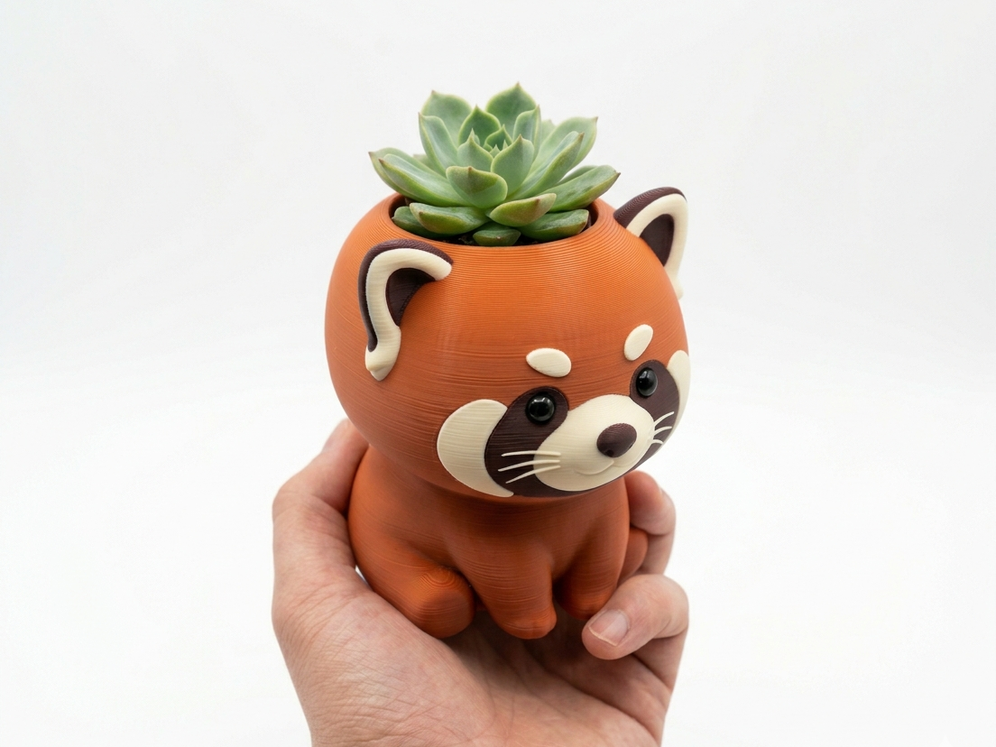 Kawaii Red Panda Planter