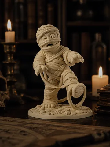 Figura decorativa: Runaway Mummy Figurine - Whimsical Halloween Art — vista de referencia 2