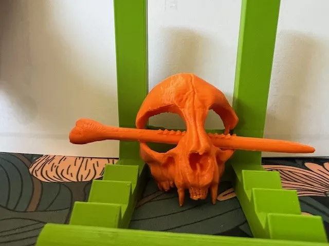 Cat Skull Hair Pin Repaired and Scaled