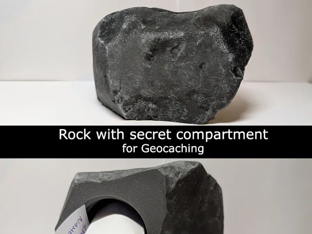 Rock with secret compartment - for geocaching