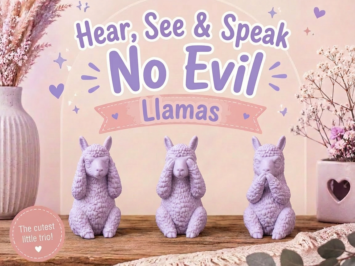 Hear, See & Speak No Evil Llamas