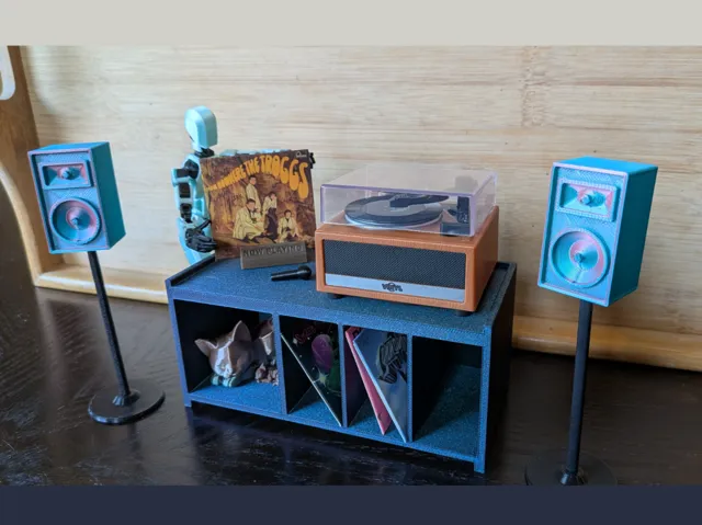 Mini Record Player Vertical Speakers