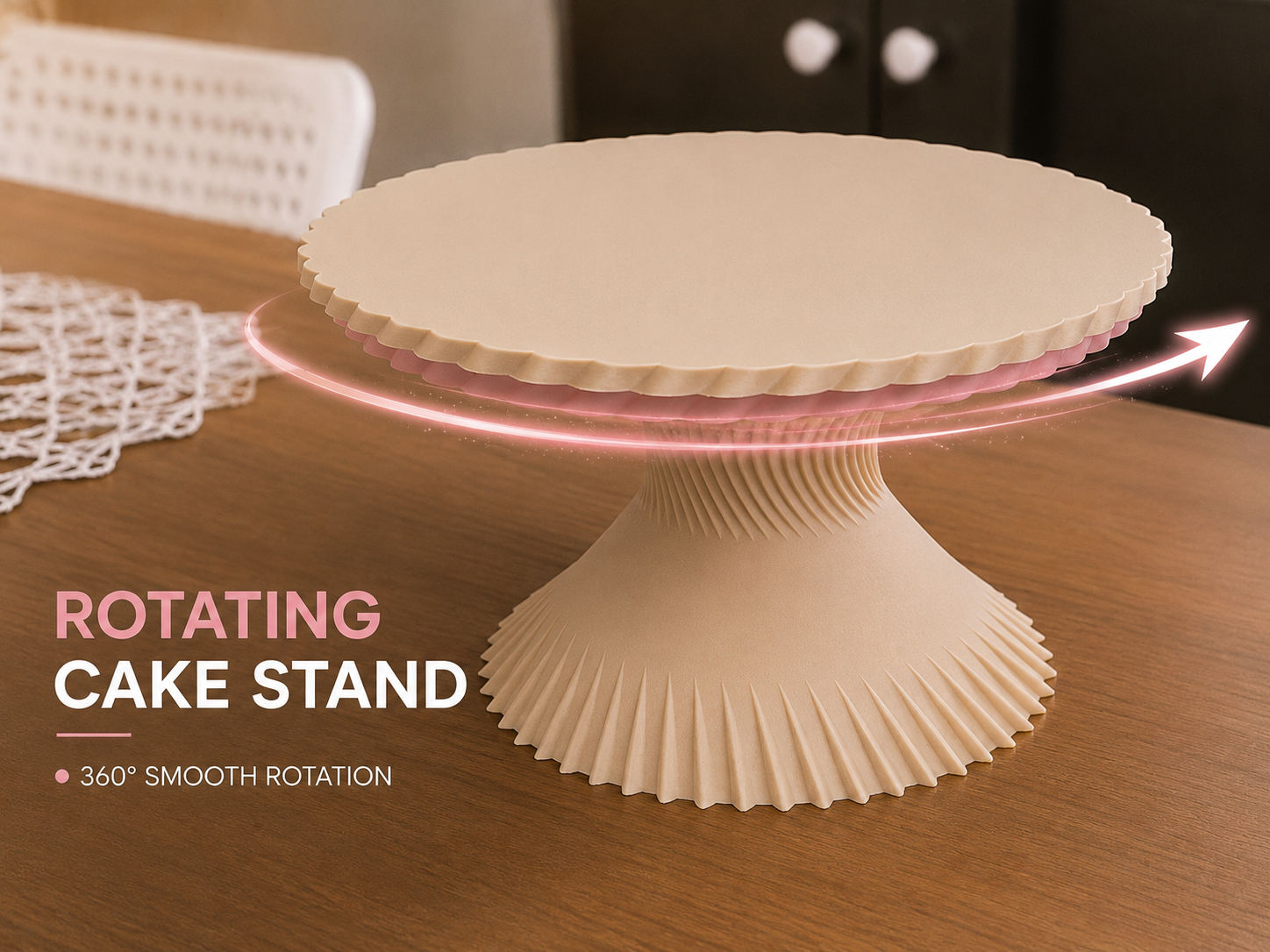 Rotating Cake Stand V3 – 360° Turntable