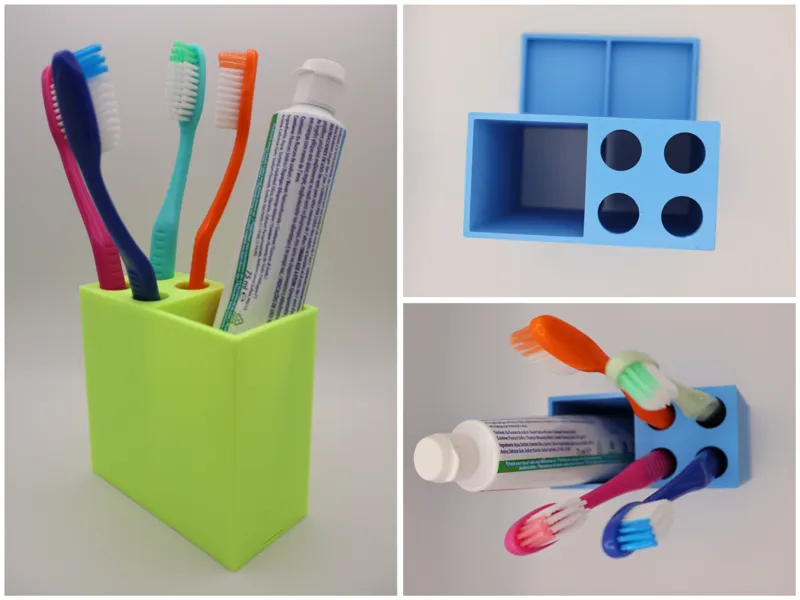 Toothbrush and toothpaste holder - Easy clean