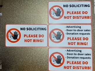 No soliticing sign