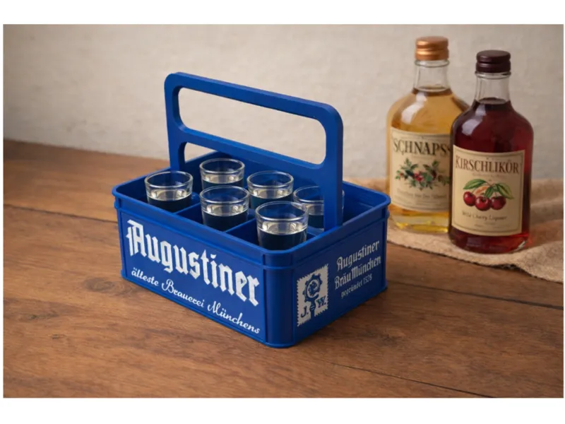 Augustiner 6-er Schnapsträger / Männerhandtasche