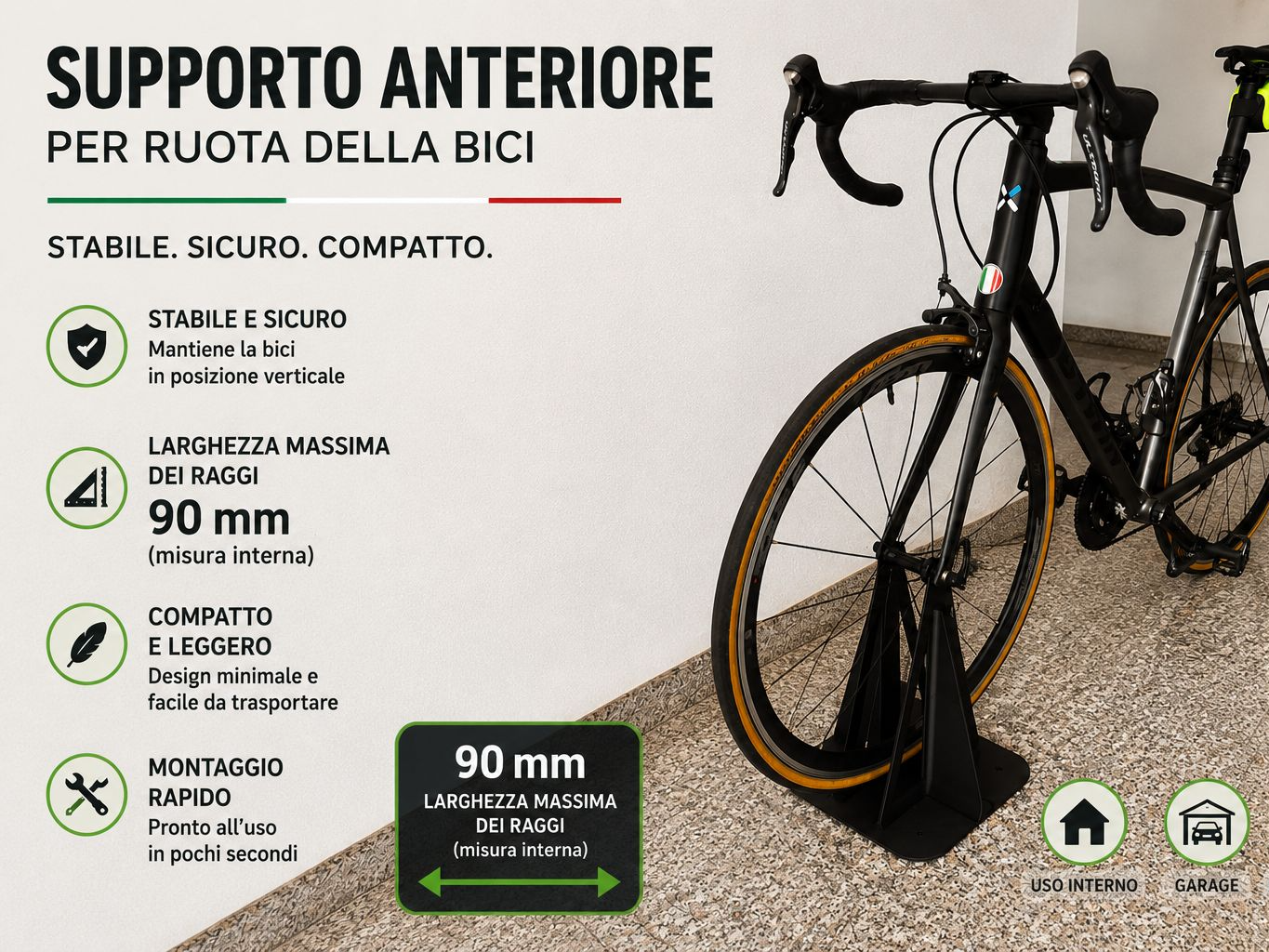 supporto ruota anteriore bici in pla