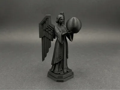 Art Deco Angel Sculpture - Holding Sphere