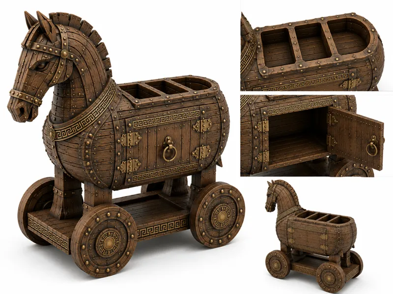 Trojan Horse Desk Organizer