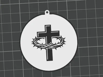 Cross with Crown of Thorns – Christian Keychain