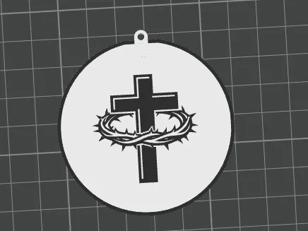 Cross with Crown of Thorns – Christian Keychain