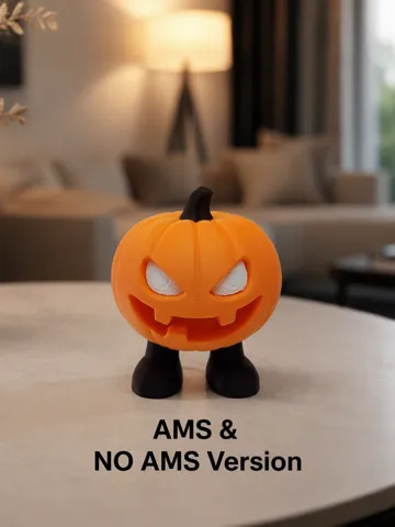 Accesorio para impresora 3D: Halloween-Kürbis "Grinskopf" mit Beinen — vista de referencia 2