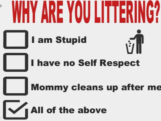 why are you littering sign