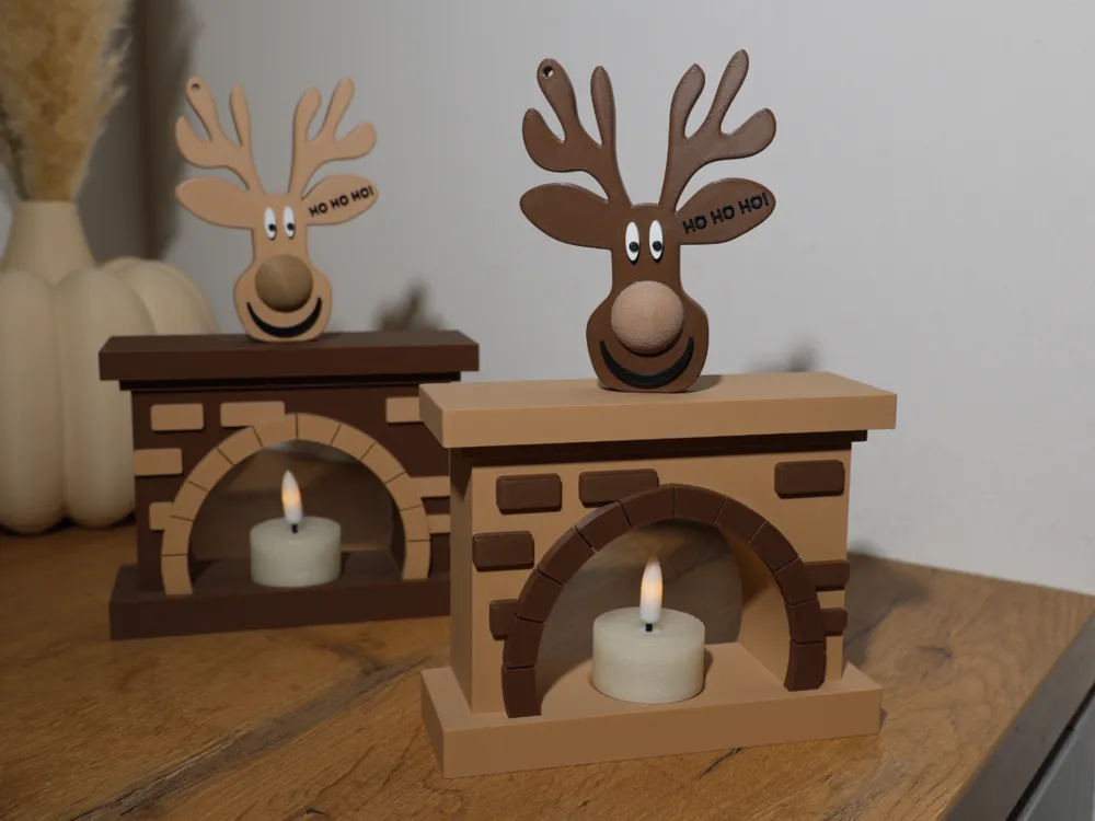 Figura decorativa: Cozy Christmas Fireplace – 1 Tea Light. Referencia del modelo original.