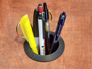 Pen Holder Desk Hole Secret Compartment