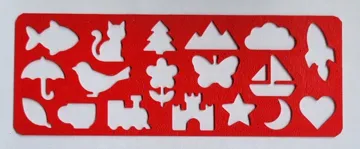 Letrero o emblema decorativo: Kids Drawing Stencil – 18 Shapes — vista de referencia 3