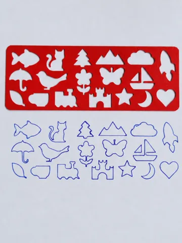 Letrero o emblema decorativo: Kids Drawing Stencil – 18 Shapes — vista de referencia 2