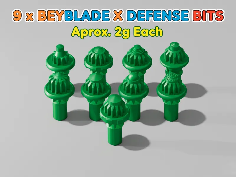 9 Beyblade X Defense Bits - Ultimate Tank Pack