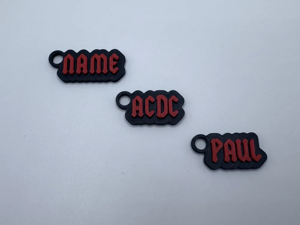ACDC Rock Font Customizable Keychain Generator - Free 3D Print Model ...