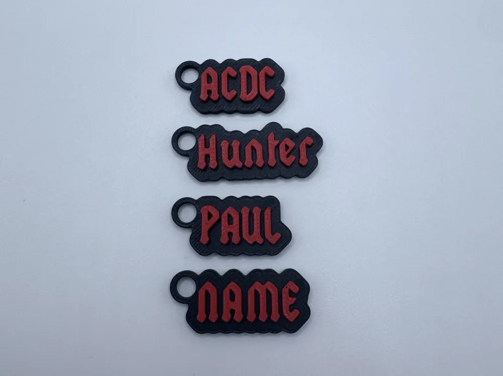 ACDC Rock Font Customizable Keychain Generator - Free 3D Print Model ...
