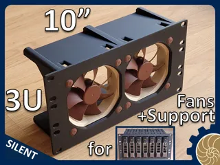 10 დიუმიანი 3U HDD უკანა საყრდენი ვენტილატორებით thumbnail 1