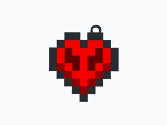 Minecraft Heart Keychain (Hardcore)