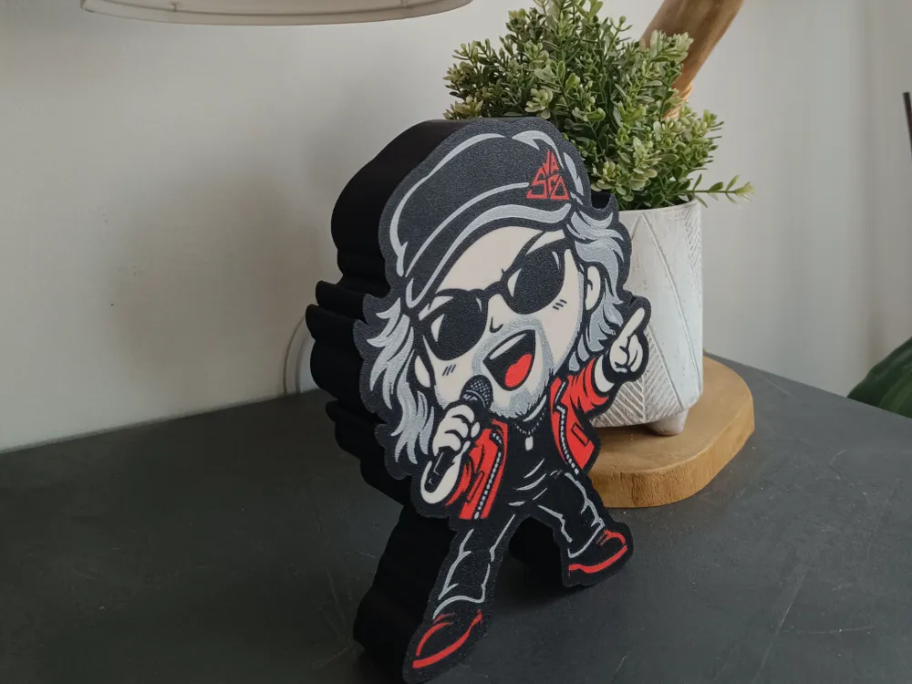 Beatiful Italian Model Lightbox Vasco Rossi Chibi - Free 3D Print Model - MakerWorld