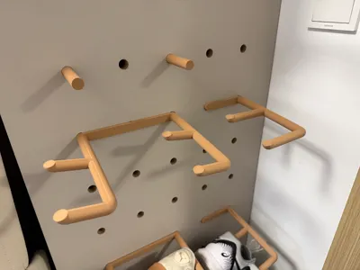 Pegboard accessories, hooks + shoe rack