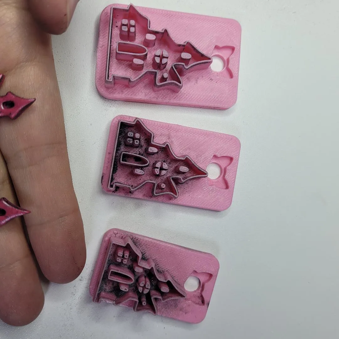 Haunted House 3 Sizes Polymer Clay Earring Cutter view 3