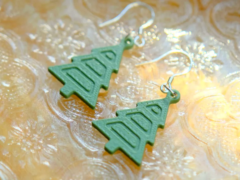 Minimalist Triangle Christmas Tree Earrings
