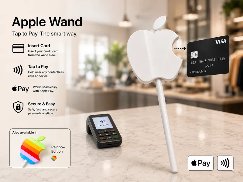 Apple Pay Wand (Apple-Shaped Card Holder) Curved