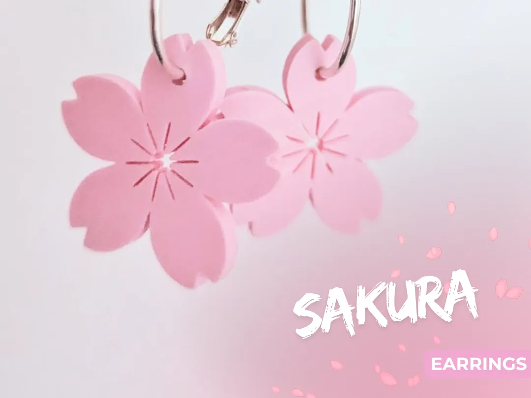 Sakura Cherry Blossom Earring/Keychain by naiyaru MakerWorld: Download Free 3D Models - 3D model önizlemesi