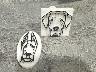 Great Dane ink stamps cropped and natural ear