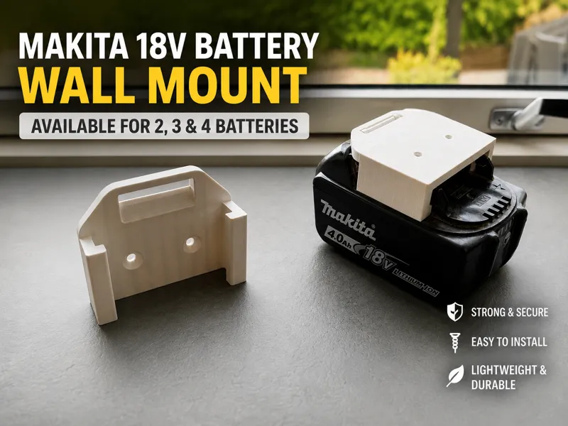 Makita LXT 18V Battery Wall Mount (1-4 Batteries)