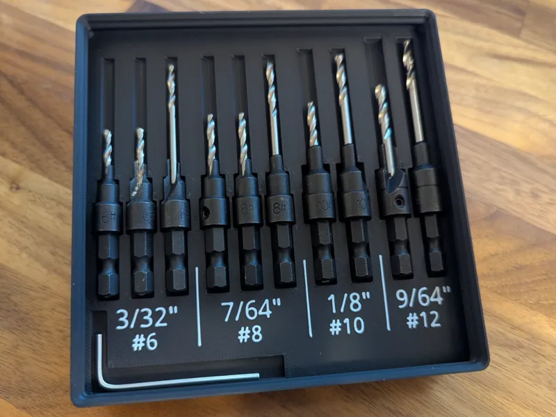 Gridfinity Pilot Bit/Countersink Bit Holder
