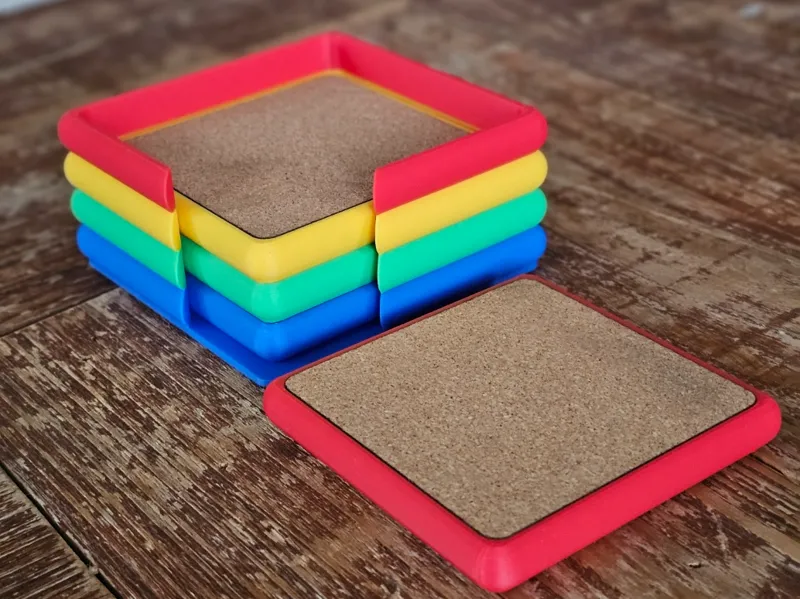 Coasters with Hidden Bottle Opener (Cork Top)