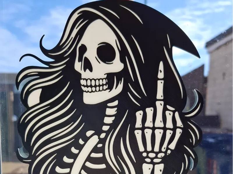 silhouette of a skeleton lady