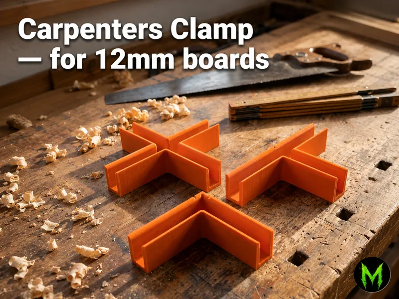Carpenters clamp - for 12mm boards (file. STEP)
