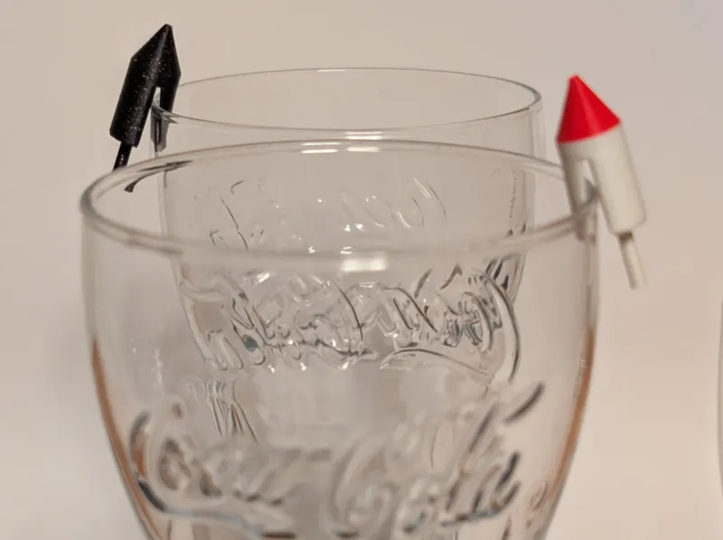 New Year's rocket glass marker