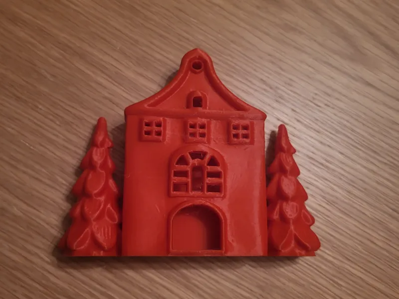Christmas House W Tree Gift Card Ornament