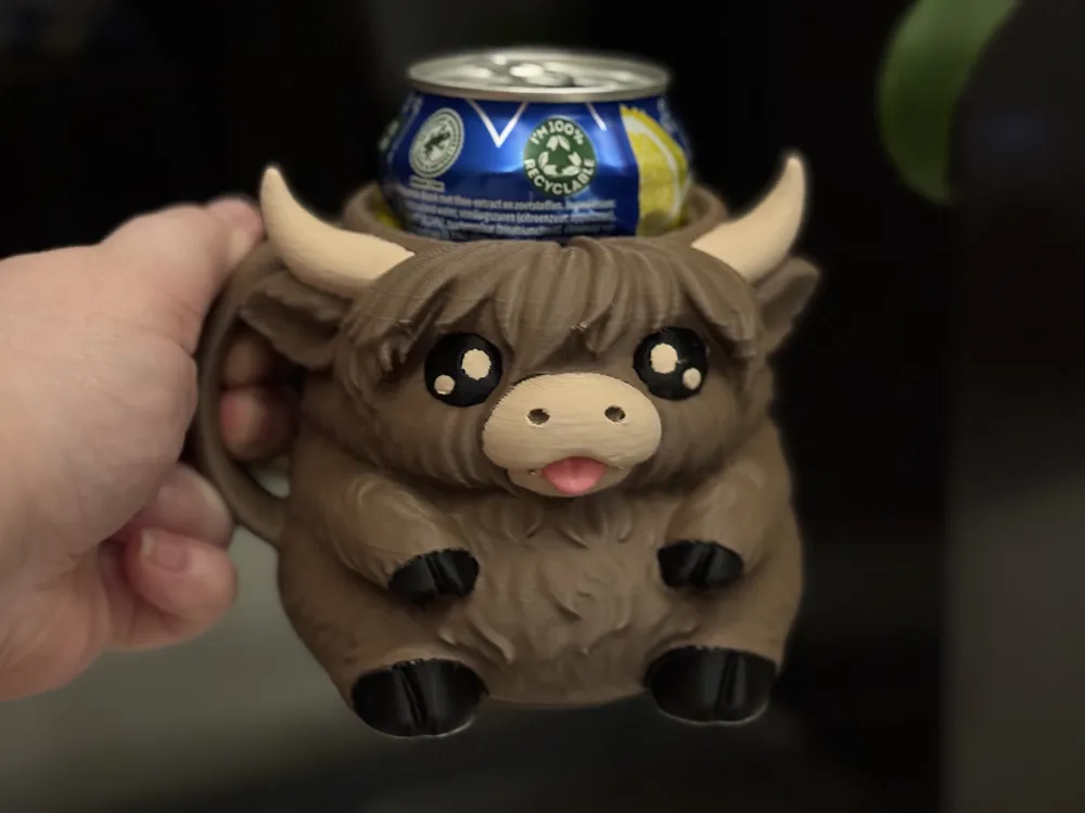 Highland Cow Can Holder - Free 3D Print Model - MakerWorld