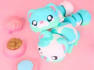 cute cat flexi with accessories 