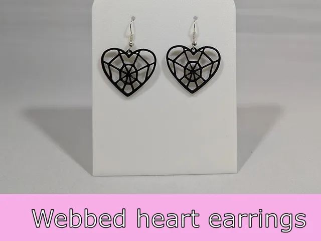 Webbed heart earrings