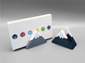 Simple Mountain Business Card Holder 2 Plates