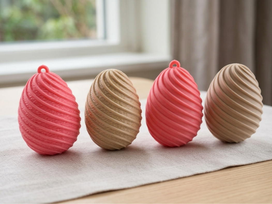 Spiral Easter Egg ornament - Smooth & Fuzzy