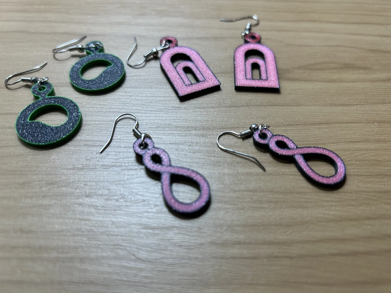 Pastel Modern 3D Printed Earrings view 3